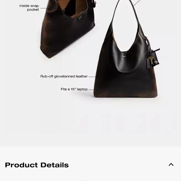 Coach Loved Leather Brooklyn Shoulder Bag 39 - Picture 4 of 6